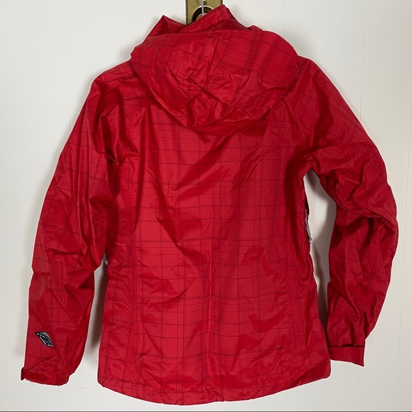 Columbia Titanium Omni-Tech Red Rain Jacket Plaid - Picture 5 of 9